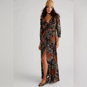 Free People Multicolor Patchwork Maxi Dress